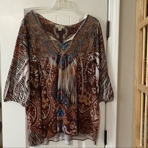 Live & Let Live Woman 3/4-sleeved slightly hi-low top size 2X